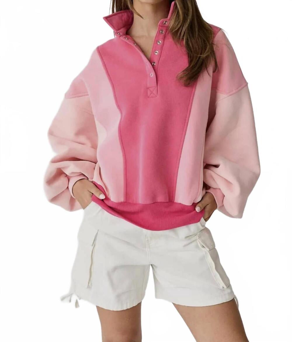 NEW EASEL emma color-block sweatshirt in pink